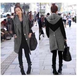 Amanda49 Fashionable Two Wears Design V-Neck Single-Breasted Double Pocket Sleeveless Fleeces Hood Coat For Women