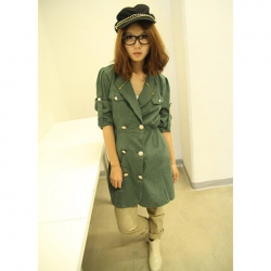 Amanda49 Fashion and Casual Style Double-breasted and Zipper Decorated Slim Dust Coat For Woman/Girl
