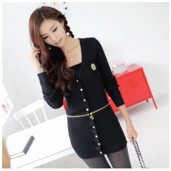 Amanda49 Charming Collar Design Golden Button Zipper Dismountable Long Sleeves Coat For Women
