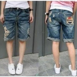 Amanda49 Casual Broken Style Jeans Middle Pants For Women
