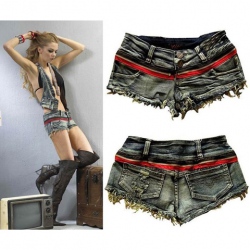 Amanda49 Sexy Low Waist Special Zipper Design Ripped Hot-Jeans