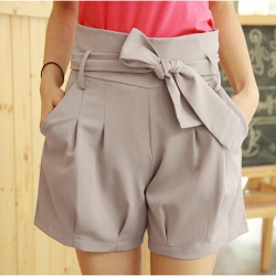 Amanda49 Fashion Hight Waist Silkfloss Shorts For Girl /Women（With Belt）