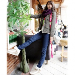Amanda49 Winter Fashion Warm But Slim Thicken Pecil Jeans