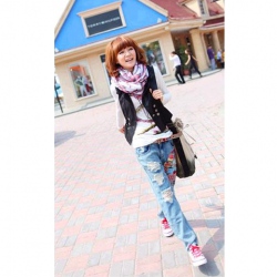 Amanda49 Stylish Broken Hole Style Patterns Jeans For Women