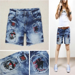 Amanda49 Comfortable Retro Patterns Design Mix-Matched Jeans
