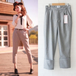 Amanda49 New Arrival Fashionable Style Blend Yarn Trousers