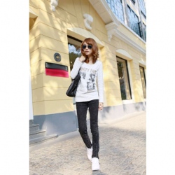 Amanda49 Stylish and Special Patterns Design Waist and Pocket Pencil Jeans