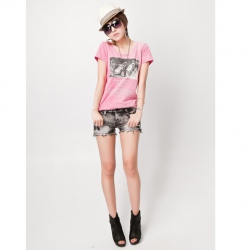 Amanda49 Slim and Mix-Matched Carbon Black Lace Embellished Jeans