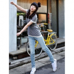 Amanda49 Cute Pricess Korea Fashion Pencil Jeans