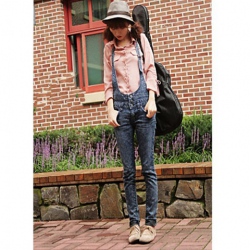 Amanda49 Stylish Four Season Suspender Pencil Jeans