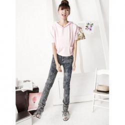Amanda49 New Arrival Korea Style Tie-Dye Snow Pencil Jeans