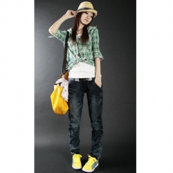 Amanda49 Hot Sale Casual Style Tight Leg Opening Baggy Jeans