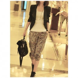 Amanda49 Fashionable Mix Match Little Leopard Dots Long Harem Pants For Women