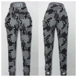 Amanda49 Leisure and Stylish American Flag Patterns Cotton Feet Harem Pants For Women