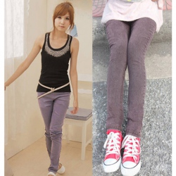 Amanda49 Popular and Fashionable Middle Waist Cotton Feet Trousers For Women