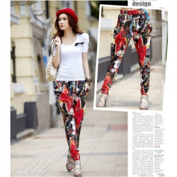 Amanda49 New Arrival Fashionable and Uvioresistant Abstract Panting Harenm Pants