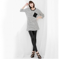 Amanda49 Simple and Slim Black Long Trousers For Women