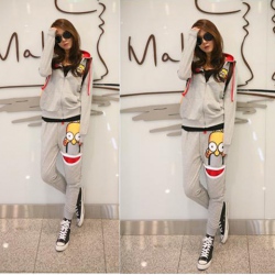 Amanda49 Lovely and Comfortable Korean Style Cartoon Pattern Casual Hooded Suit