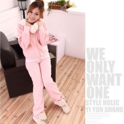 Amanda49 Warmly and Lovely Sports Style Zipper Ball Wool Suit For Women