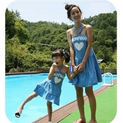 Amanda49 Fashionable and Lovely Heart Patterns Sweet Family Suit
