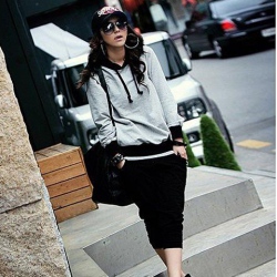 Amanda49 New Arrival Casual Korean Style Hooded Sport Suit