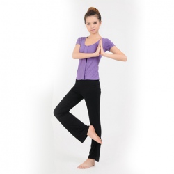Amanda49 Special Offer Summer Fashion Top Grade Purple Blouse and Black Trousers Yoga Clothing Dance Suit