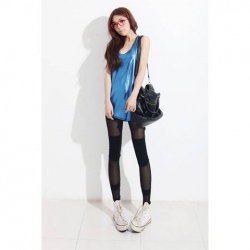 Amanda49 Korea Fashion Mix-Matched Candy Color Slim Leggings