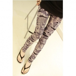Amanda49 Western Fashion Cool Irregular Hole Design Free Size Elastic Cotton Leggings