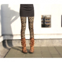 Amanda49 Western Fashion Mix-Matched and Elastic Leopard Pattern Embellished Leggings