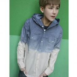 Amanda49 Leisure Pocket Style Special Color Design Long Sleeves Blouse For Men