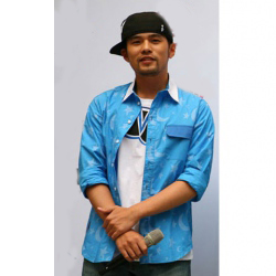 Amanda49 Fashionable Patterns Sky Blue Long Sleeves Blend Yarn Blouse For Men