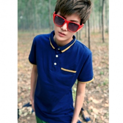 Amanda49 Casual and Simple Pocket Short Sleeves Cotton Blouse For Men