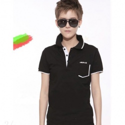 Amanda49 Fashionable Special Pocket Design Black Sleeves Cotton Fabric Blouse For Men