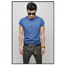 Amanda49 Fashion and Casual Style Laconic and Mix-Matched Cotton Cotta T-shirt For Man