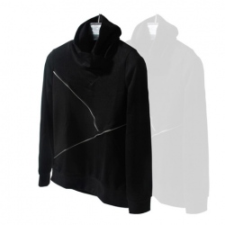Amanda49 Korea Fashion Casual Style Zipper Embellished Long Sleeve Turtleneck Sweater For Men