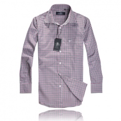 Amanda49 Decent and Single-Breasted Red and Black Checks Long Sleeve Plaid Shirt For Men