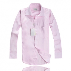 Amanda49 Decent and Single-Breasted Long Sleeve Pink Plaid Shirt For Men