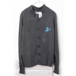 Amanda49 Slim Embroidery Single-Breasted Long Grey Sleeves Coat For Men