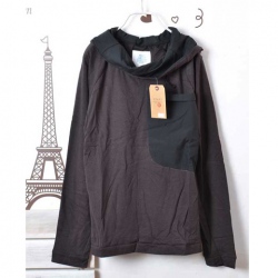 Amanda49 Warming and Stylish Large Pocket Design Black Long Sleeves Shirt For Men