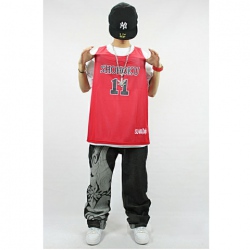 Amanda49 Hip Hop Style Comfortable and Ventilate Round Neckline Number Eleven Two-Sided Basketball Jersey