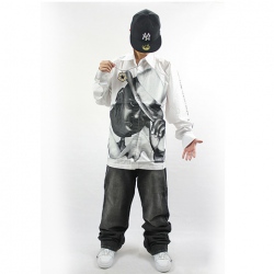 Amanda49 Autumn and Winter Fashion Hip Hop Style Character Design Turndown Collar Long Sleeve Shirt