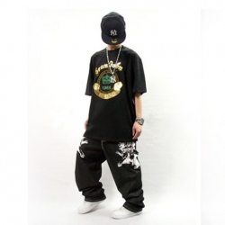 Amanda49 Hip Hop Style Street Fashion Imperial Crown Printing Round Neckline Short Sleeve T-Shirt