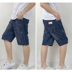 Amanda49 Leisure Scratch Embellished Dark Blue Quarter Jeans For Men