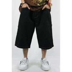 Amanda49 Hip Hop Style Street Fashion Feel Popular Pattern Loose Casual Middle Jean Pants