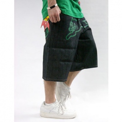 Amanda49 Hip Hop Style Casual Street Fashion Feel Cartoon Green Jean Trousers For Man