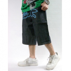 Amanda49 Hip Hop Style Street Fashion Cartoon Printing Pattern Blue Jean Trousers For Man