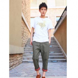 Amanda49 Casual Red Grid Hem Nine Minutes of Pants For Men
