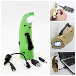 Amanda49 CIS-71076 ABS 250mAh/3.6V Chargeable Lithium BatterySuperbright White LED DDynamo Flashlight & Table Light