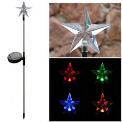 Amanda49 CIS-42158 Five-pointed Star Polyresin LED Color-changing Solar Lamp for Garden Lawn