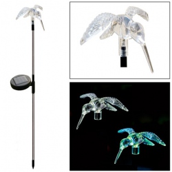 Amanda49 CIS-42157 Hummingbird-style Polyresin LED Color-changing Solar Lamp for Garden Lawn